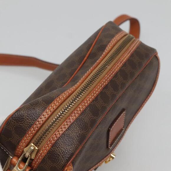 CELINE Macadam Canvas Shoulder Bag Pvc Leather Brown Gold - Picture 6 of 13